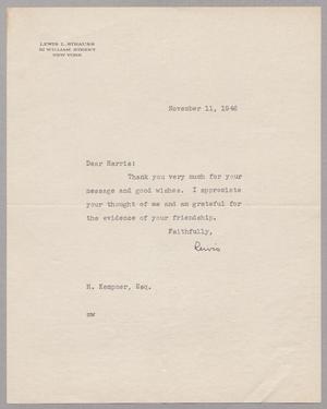 [Letter from Lewis L. Strauss to H. Kempner, November 11, 1946]