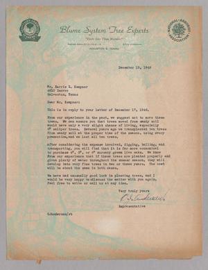 [Letter from Blume System Tree Experts to Mr. Harris L. Kempner, December 19, 1946]