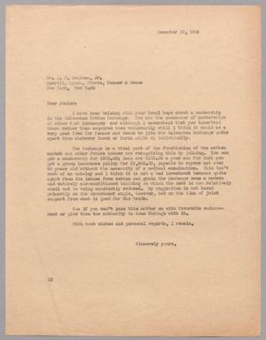 [Letter from Harris L. Kempner to Mr. J. P. Henican, Jr., December 19, 1946]