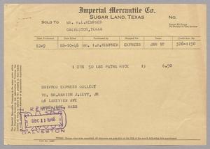 [Invoice for Imperial Mercantile Co.]