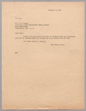 [Letter from Harris Leon Kempner to W. H. Moore, December 5, 1946]