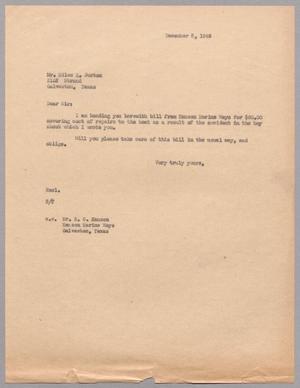 [Letter from Harris L. Kempner to Mr. Miles K. Burton, December 5, 1946]