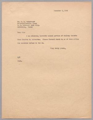 [Letter from Harris Leon Kempner to E. M. Weinberger, December 3, 1946]