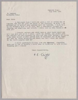[Letter from C. E. Triggs to H. Kempner, July 28, 1951]