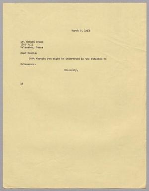 [Letter from Harris L. Kempner to Dr. Howard Swann, March 9, 1953]