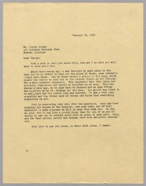 [Letter from Harris L. Kempner to Mr. George Berger, February 15, 1953]