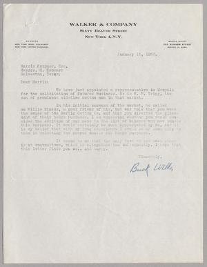 [Letter from Buck Wells to Harris Kempner, January 15, 1953]