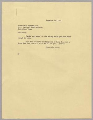 [Letter from Harris L. Kempner to Bloomfield Steamship Co., December 24, 1953]