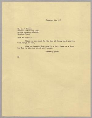 [Letter from Harris L. Kempner to J. F. Marullo, December 24, 1953]