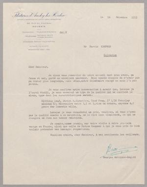 [Letter from Georges Wattinne-Segrad to Mr. Harris Kempner, December 14, 1953]