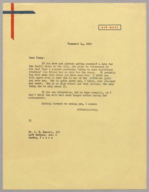 [Letter from Harris L. Kempner to Dinny, December 14, 1953]