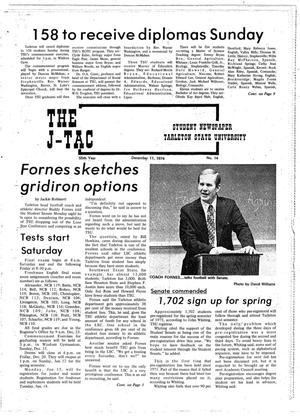 The J-TAC (Stephenville, Tex.), Vol. 55, No. 14, Ed. 1 Wednesday, December 11, 1974