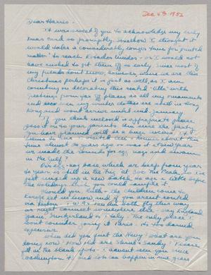 Primary view of object titled '[Letter from Peg Harris to Harris Kempner, December 4, 1952]'.