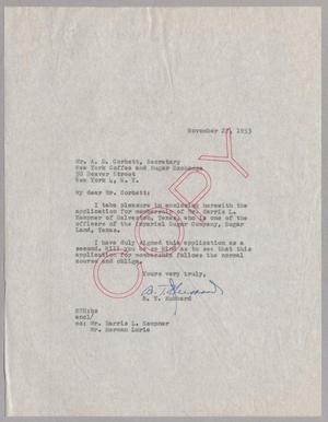 [Letter from S. T. Hubbard to A. D. Corbett, November 27, 1953]