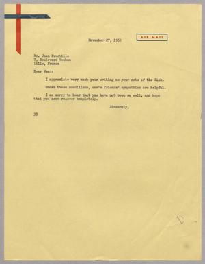 [Letter from Harris L. Kempner to Mr. Jean Fauchille, November 27, 1953]