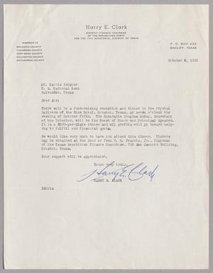 [Letter from Harry E. Clark to Mr. Harris Kempner, October 2, 1953]