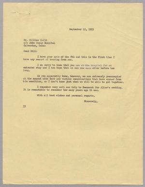 [Letter from Harris L. Kempner to Mr. William Keith, September 15, 1953]