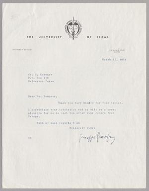 [Letter from The University of Texas to Mr. H. Kempner, March 27, 1954]