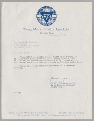 [Letter from M. A. Loomis to Mr. Harris L. Kempner, February 24, 1954]