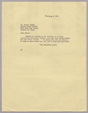 Primary view of object titled '[Letter from Harris L. Kempner to Mr. Stuart Godwin, February 3, 1954]'.