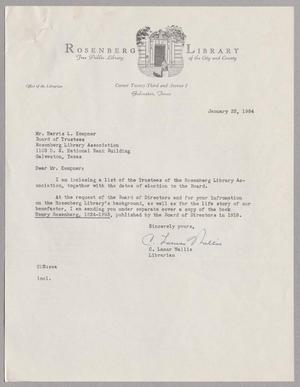 [Letter from C. Lamar Wallis to Mr. Harris L. Kempner, January 22, 1954]