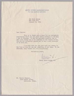 [Letter from Henry Cabot Lodge, Jr. to Mr. Harris Kempner, January 15, 1954]