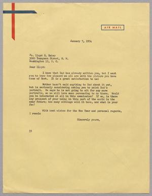 [Letter from Harris L. Kempner to Mr. Lloyd B. Embry, January 7, 1954]