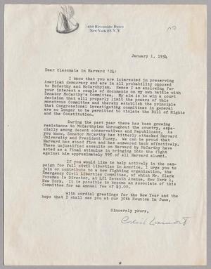 [Letter from Corliss Lamont, January 1, 1954]