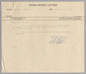 [Inter-Office Letter from G. A. Stirl to Harris Leon Kempner, September 15, 1954]