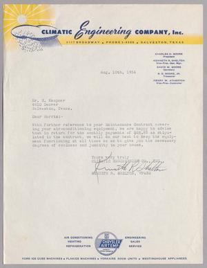 [Letter from Kenneth R. Shelton to Mr. H. Kempner, August 10, 1954]