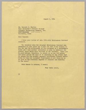 [Letter from Harris L. Kempner to Mr. Kenneth R. Shelton, August 3, 1954]