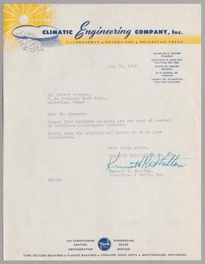 [Letter from Kenneth R. Shelton to Mr. Harris Kempner, July 30, 1954]