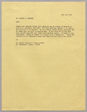 [Letter from Harris L. Kempner to Mack Lewis, July 23, 1954]