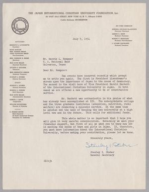 [Letter from Stanley I. Stuber to Mr. Harris L. Kempner, July 9, 1954]