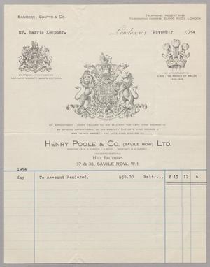[Statement for Charges from Henry Poole & Co. Ltd.]