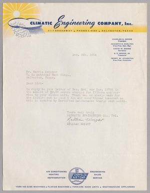 [Letter from Lillian Wright to Harris L. Kempner, December 6, 1954]