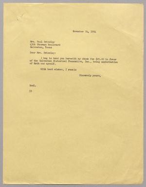 [Letter from Harris L. Kempner to Paul Brinley, November 24, 1954]