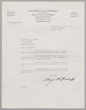[Letter from George W. Woodruff to Mr. Harris L. Kempner, March 9, 1955]