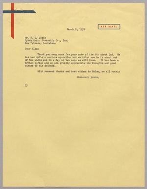 [Letter from Harris L. Kempner to Mr. A. C. Cocke, March 9, 1955]