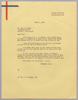 [Letter from Harris L. Kempner to Mr. Mark F. Heller, March 7, 1955]