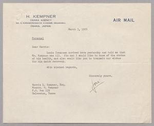[Letter from Jose Q. Lacerda to Harris L. Kempner, March 3, 1955]