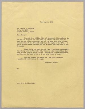 [Letter from Harris L. Kempner to Mr. George E. Gibbons, February 4, 1955]