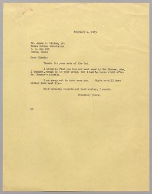 [Letter from Harris L. Kempner to Mr. James C. Wilson, Jr., February 4, 1955]