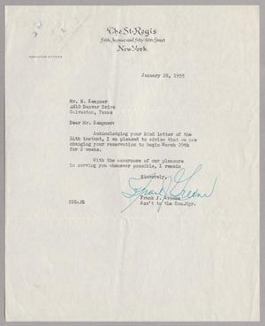 [Letter from Frank J. Greene to Mr. H. Kempner, January 28, 1955]