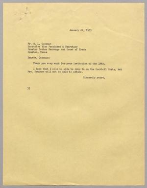 [Letter from Harris L. Kempner to Mr. H. L. Gossman, January 21, 1955]