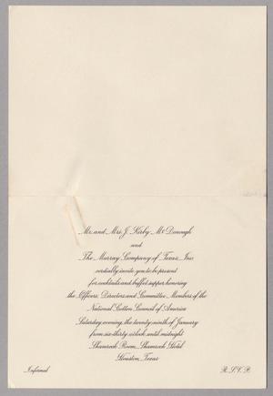 [Invitation to National Cotton Council of America Dinner, January 29, 1945]