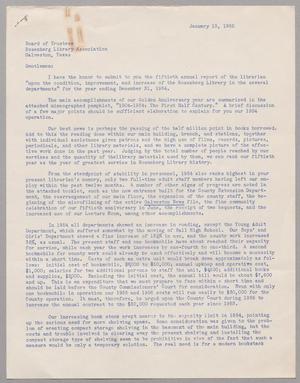 [Letter from C. Lamar Wallis to Board of Trustees, January 13, 1955]