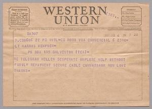 [Telegram to Harris L. Kempner, January 6, 1955]