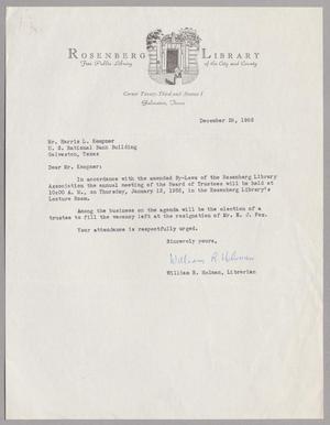 [Letter from William R. Holman to Harris L. Kempner, December 29, 1955]