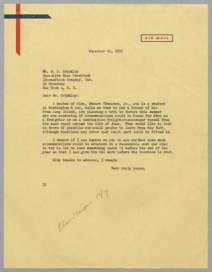 Primary view of object titled '[Letter from Harris L. Kempner to Mr. M. S. Crinkley, December 20, 1955]'.